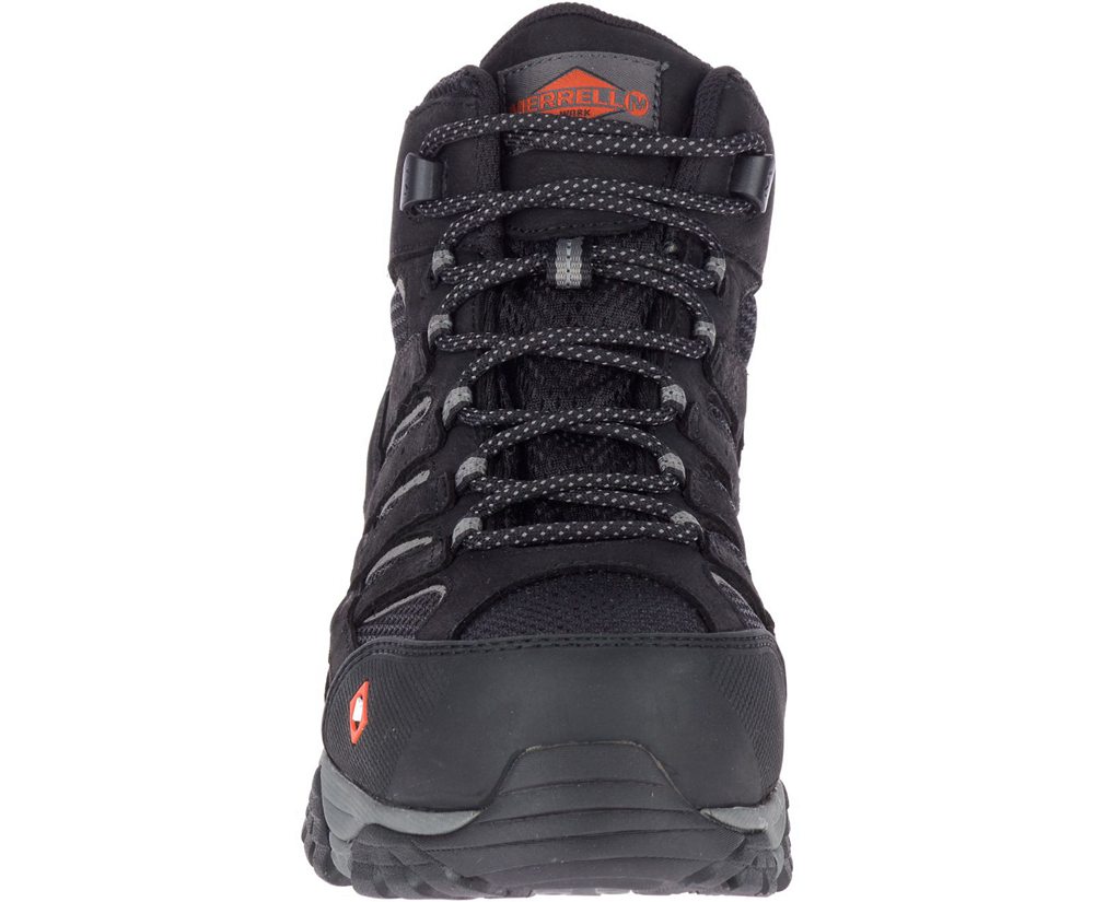 Merrell Boots Black - Moab Vertex Mid Waterproof Comp Toe Wide Width - Mens 64IHDSFJG